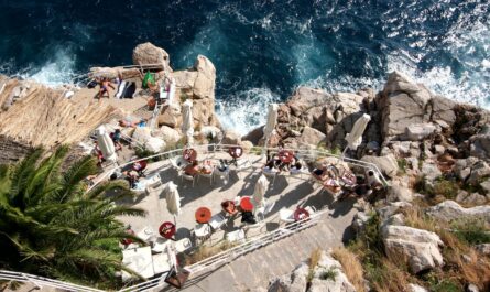 image source Photo by Martin Uradnicek: https://www.pexels.com/photo/tourists-on-the-terraces-of-the-buza-bar-on-the-seaside-cliff-of-dubrovnik-12383597/